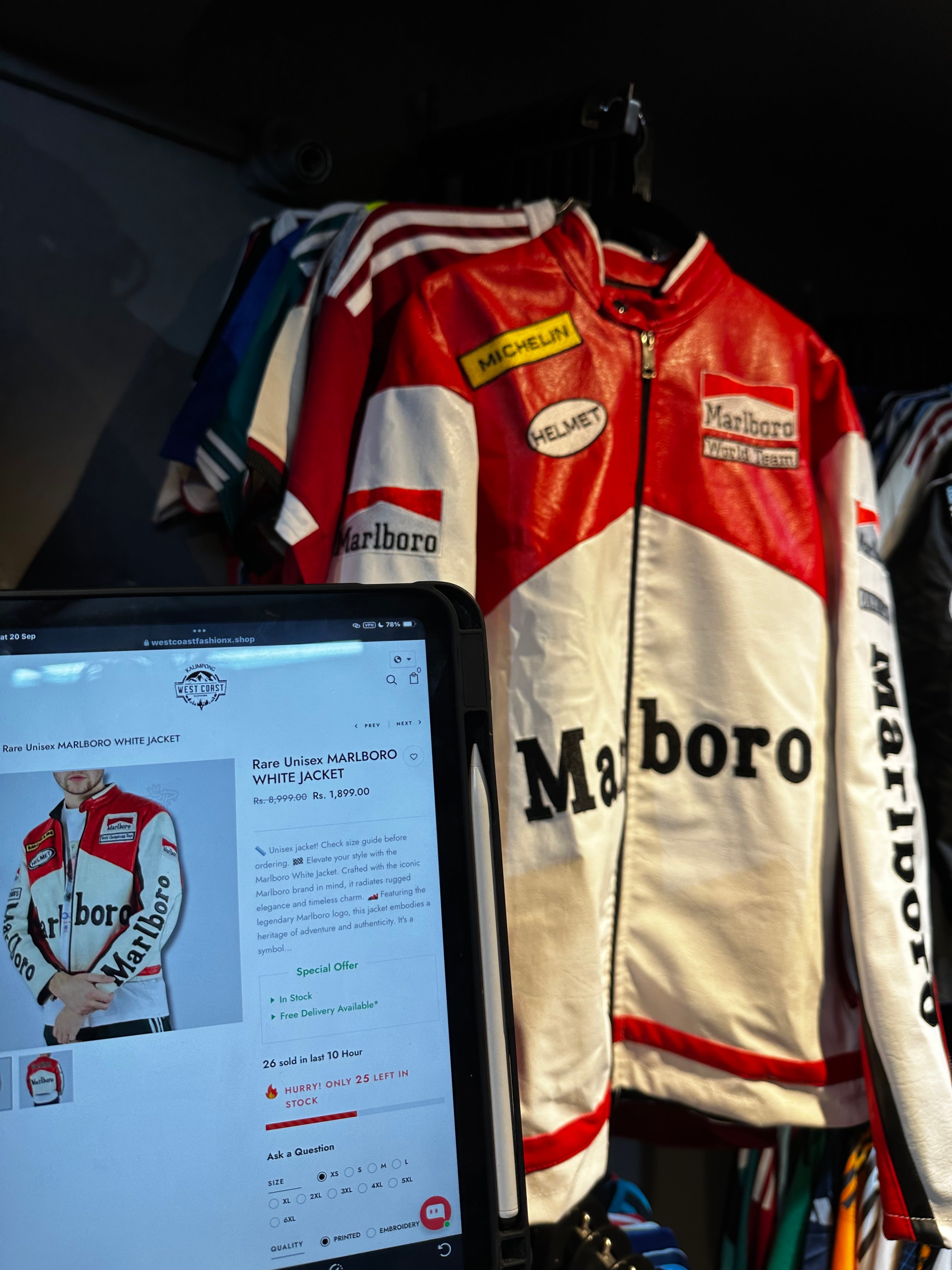 Rare Unisex MARLBORO WHITE JACKET