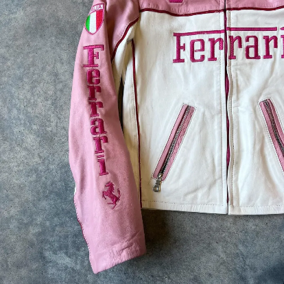 FERRARI PINK LEATHER JACKET