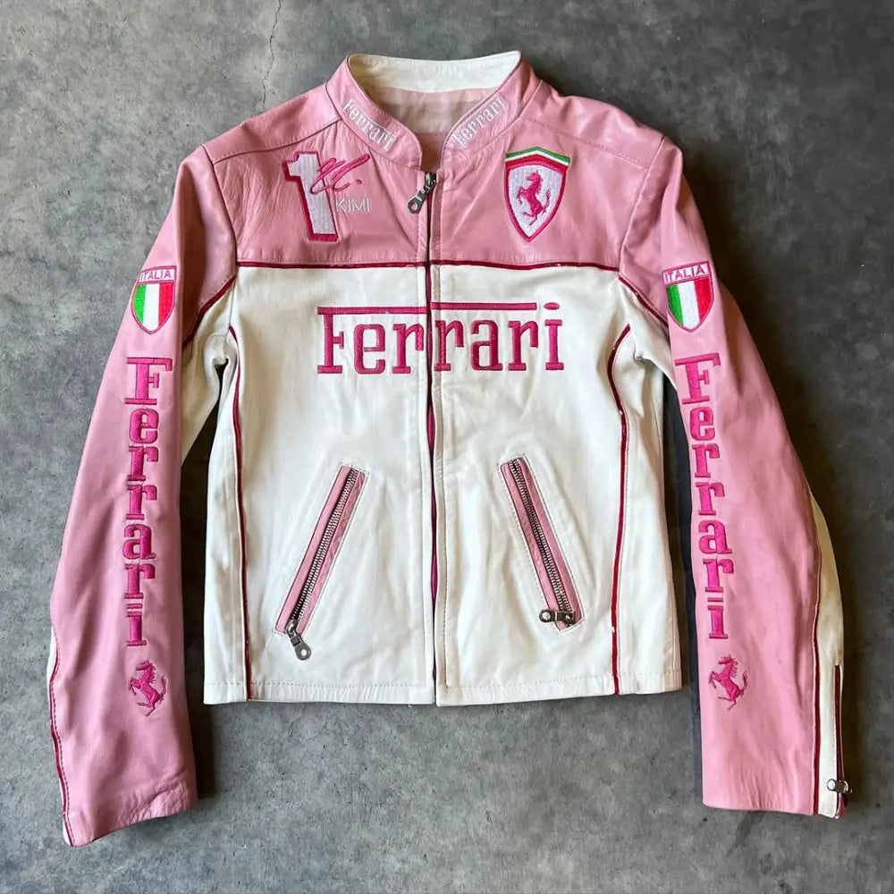 FERRARI PINK LEATHER JACKET